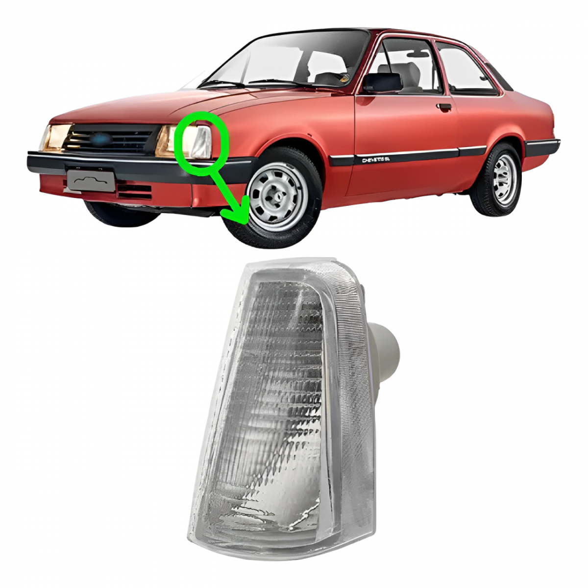 LANTERNA DIANTEIRA CHEVETTE 1983A1993 CIBIE CRISTAL ESQUERDA