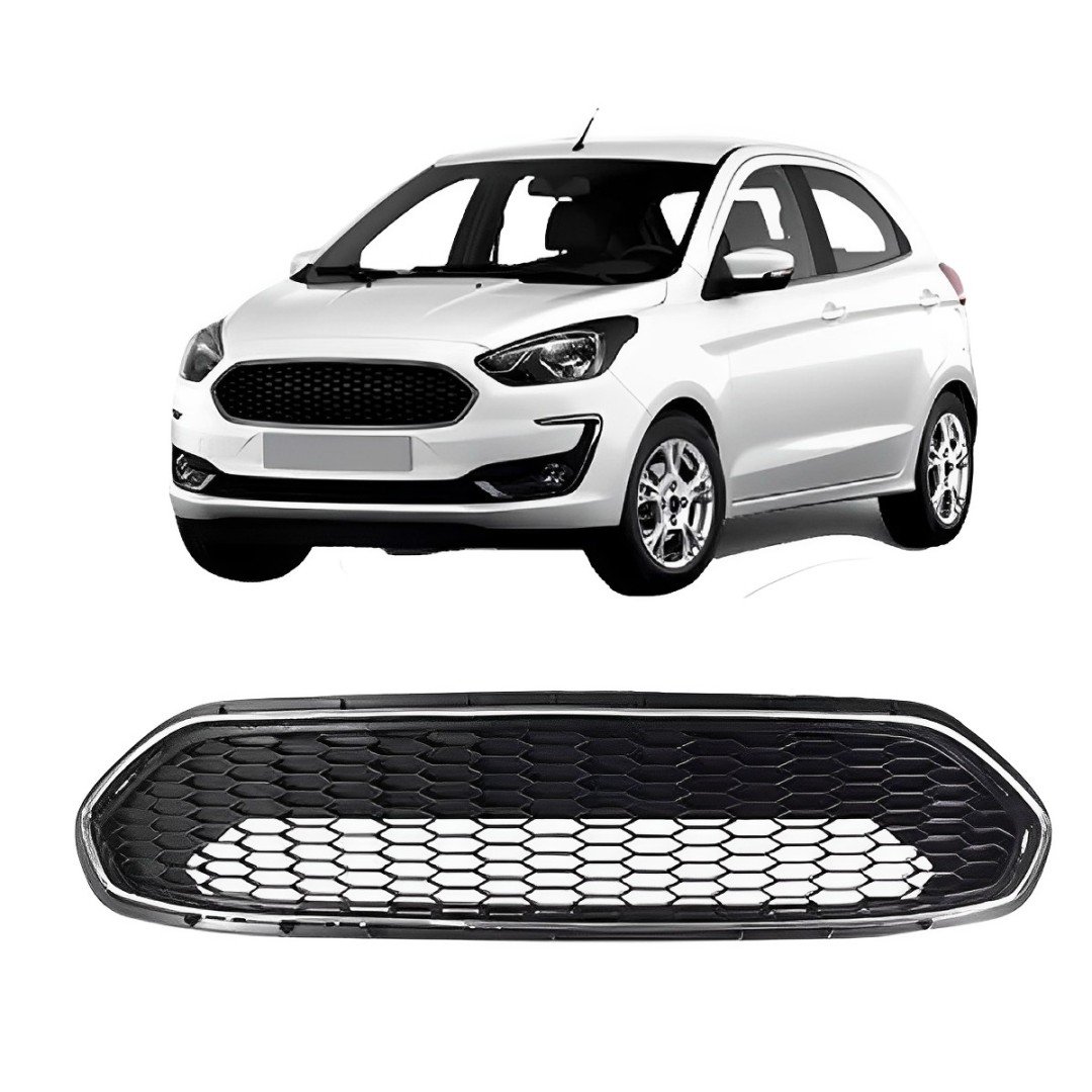 GRADE RADIADOR COLMEIA COM MOLDURA CROMADO FORD KA 2015/2019