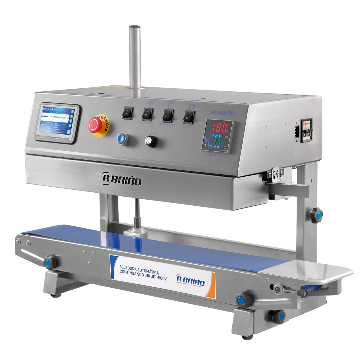 Seladora Automática Contínua SCD INK JET-900V Inox 220v com Datador