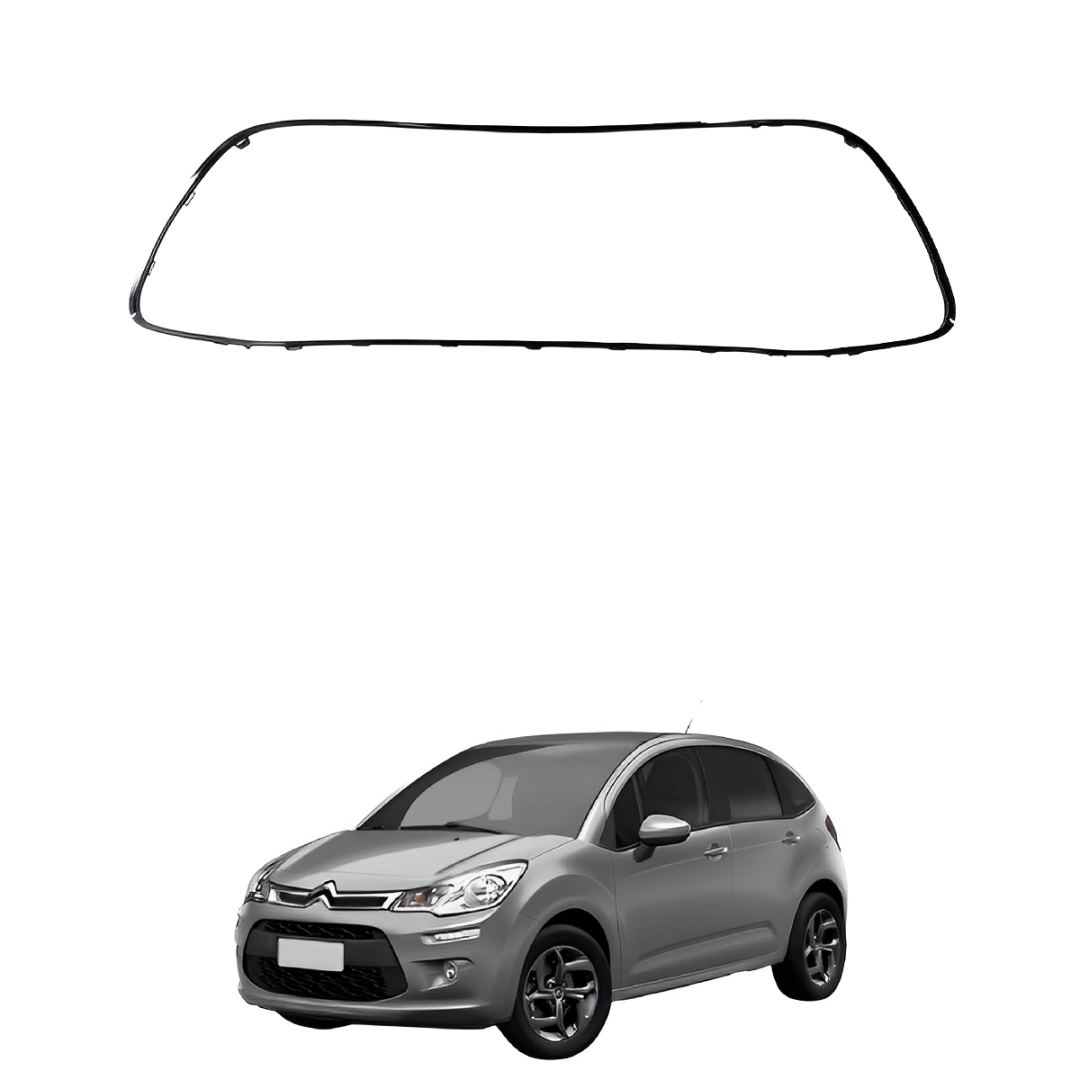 MOLDURA TELA PRETA CENTRAL PARACHOQUE CITROEN C3 2013/2018