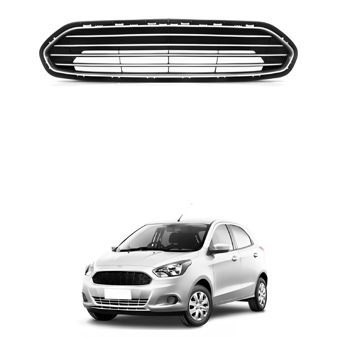 GRADE PRETA COM FILETE/MOLDURA CROMADA FORD KA 2015 A 2019