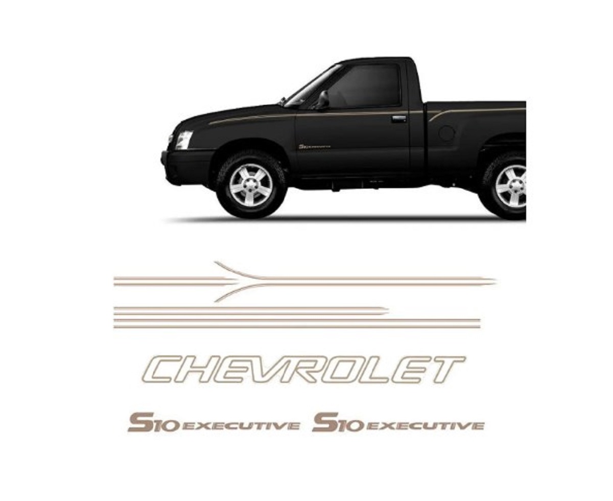 EMBLEMA FAIXA LATERAL S10 2003 A 2006 EXECUTIVE CAB.SIMPLES