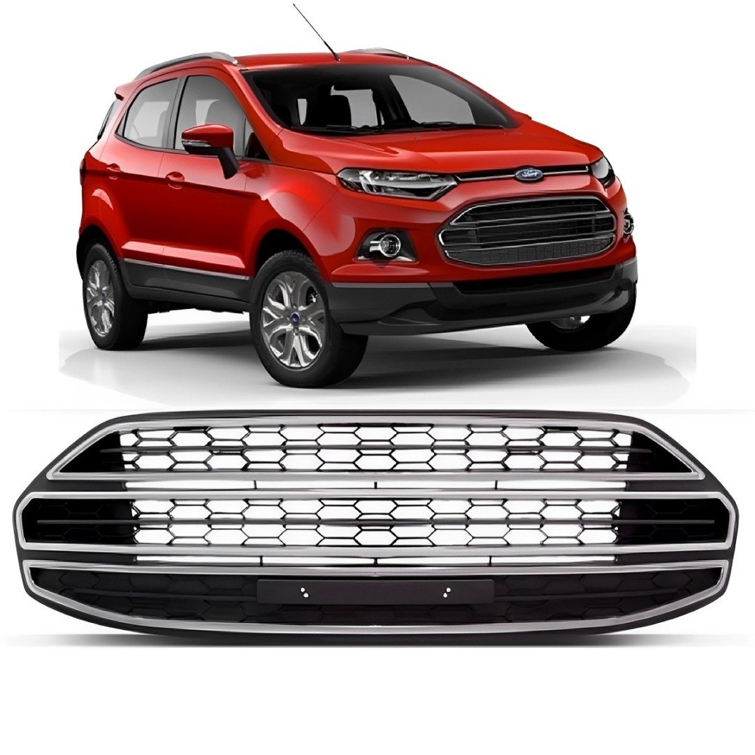 GRADE PARACHOQUE CENTRAL COM FRISO CINZA ECOSPORT 2012/2016