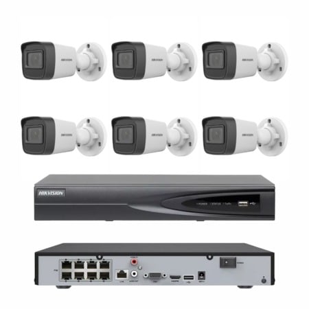 Nvr 08 Canais Hikvision Poe + 06 Cameras Ip