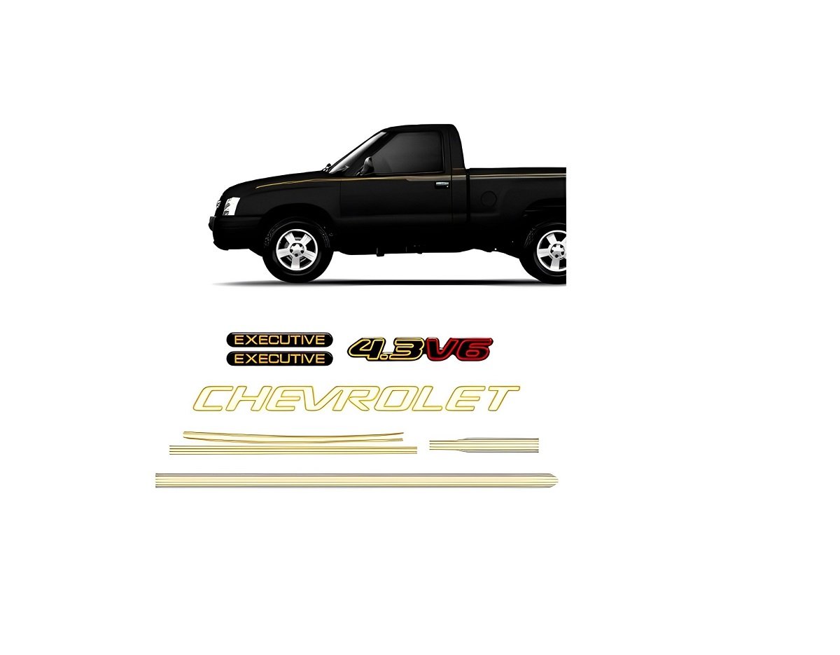 EMBLEMA FAIXA LATERAL S10 1999 A 2000 EXECUTIVE CAB.SIMPLES 