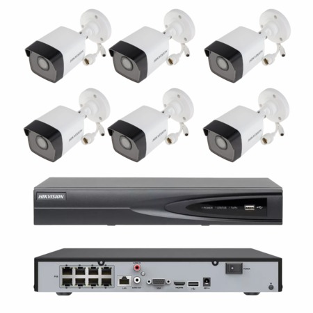 Gravador Câmeras Nvr 8 Canais Hikvision Poe + 6 Câmeras Ip