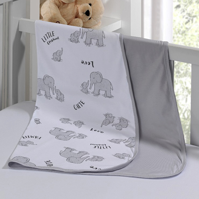 Cueiro Duplo Tecebem Baby Dom Malha Estampado kinder 80cm x 90cm Cinza