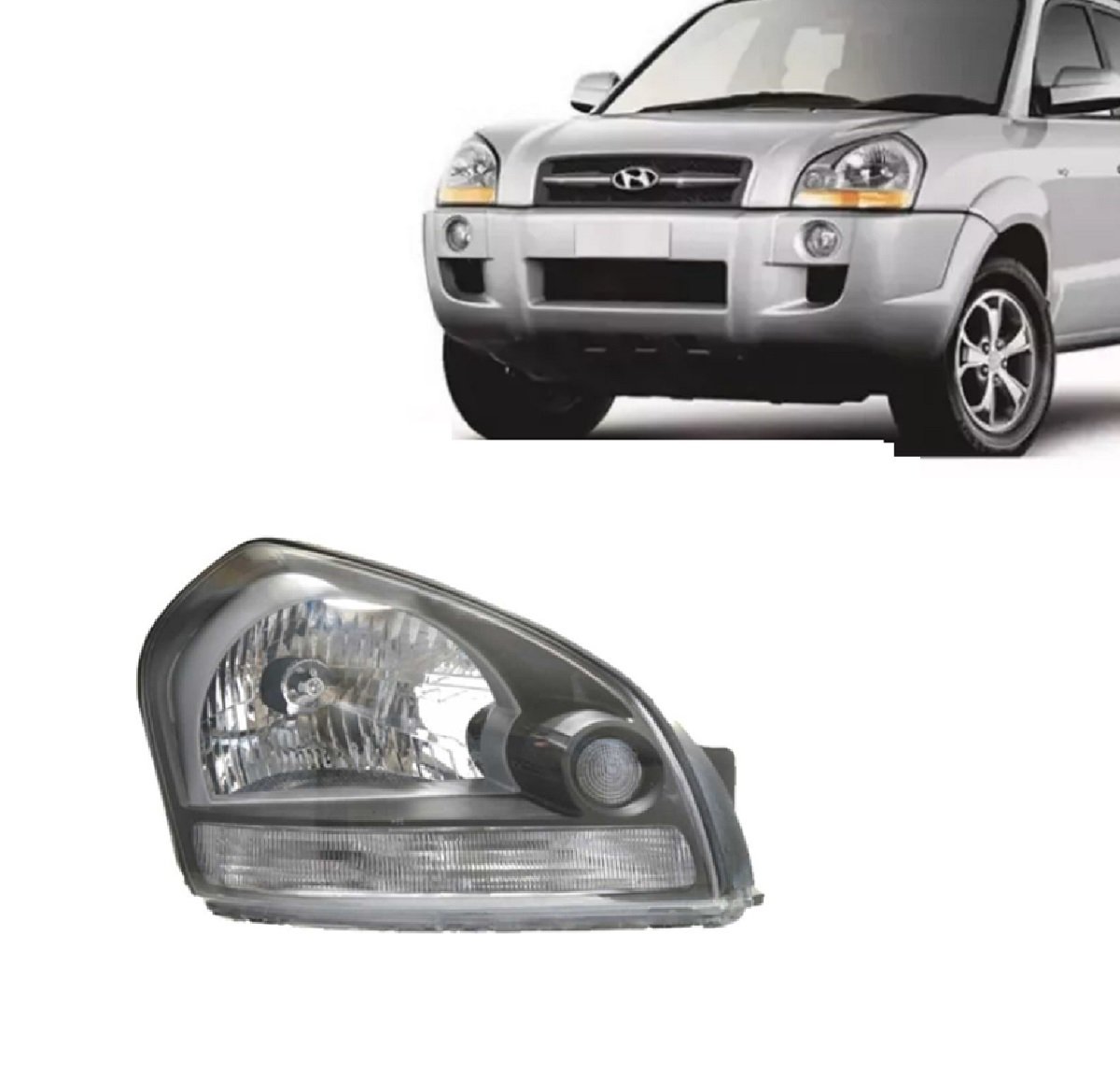 FAROL TUCSON 2002 A 2015 PISCA CRISTAL LADO DIREITO ORGUS