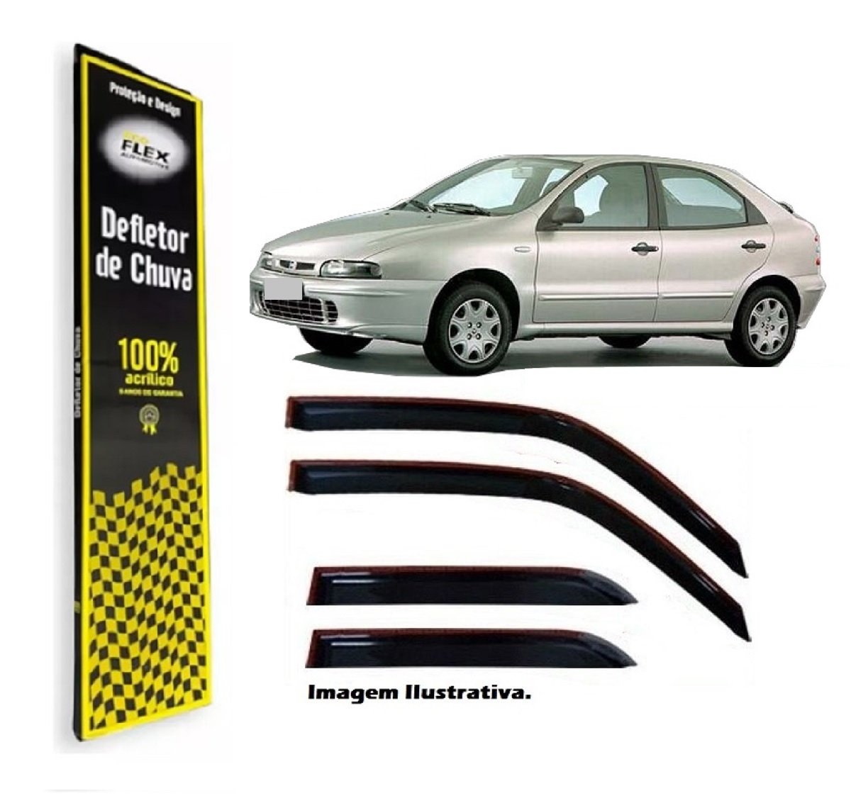 CALHA CHUVA - FIAT BRAVA - 2001 A 2003 - ECOFLEX