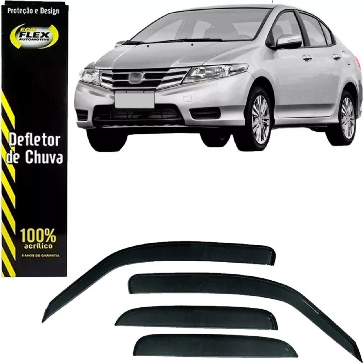 CALHA CHUVA HONDA CITY 2015 A 2021 - 4 PORTAS