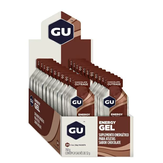 Gel Energy Gu Chocolate Belga- Caixa com 24 unidades