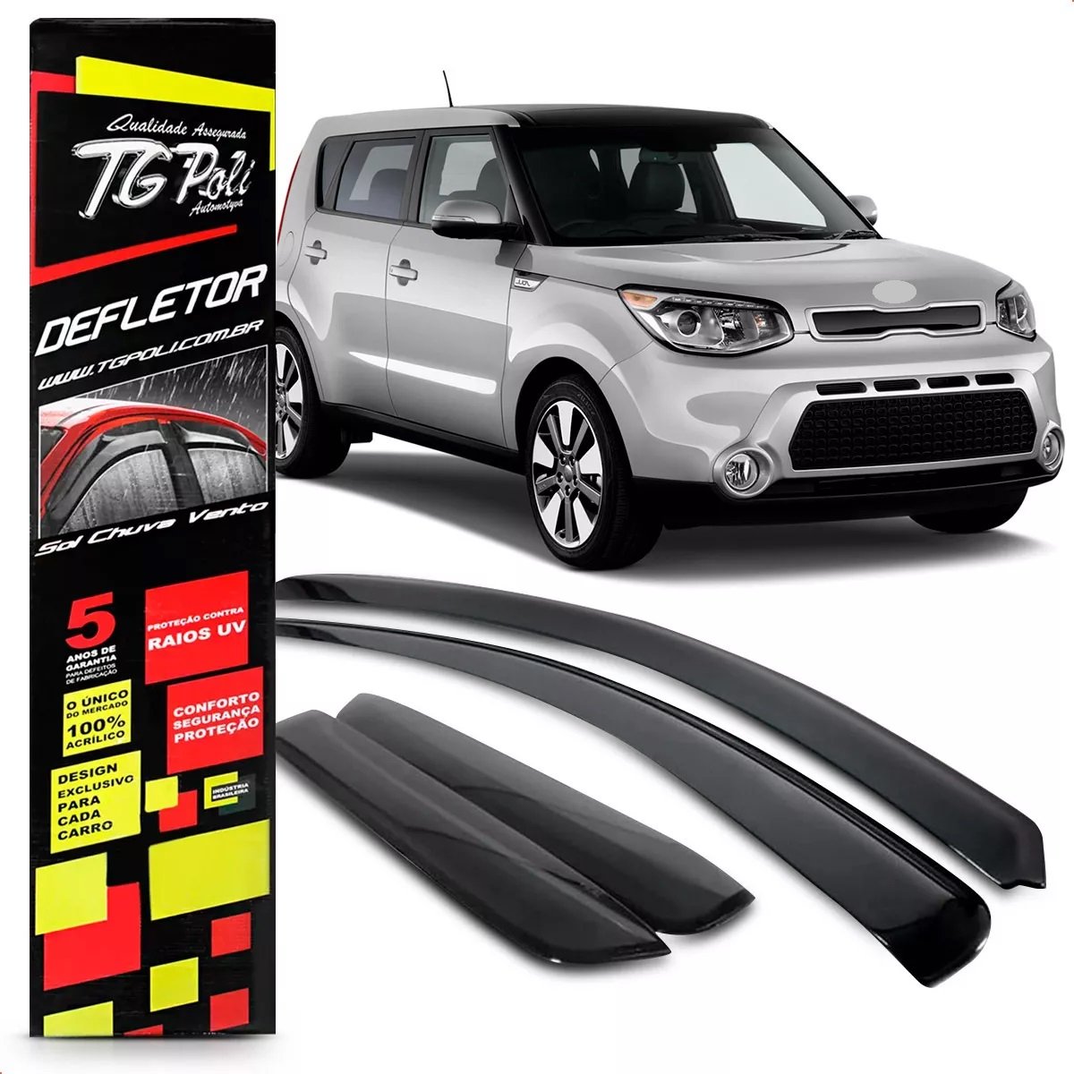 CALHA CHUVA KIA SOUL 2009 A 2015 - 4 PORTAS - TGPOLI