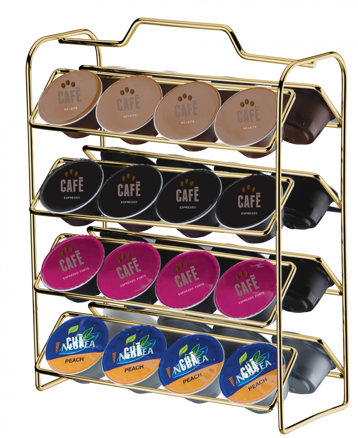 Organizador porta Cápsulas de Café Compatível com Dolce Gusto Dourado Future 1145DD