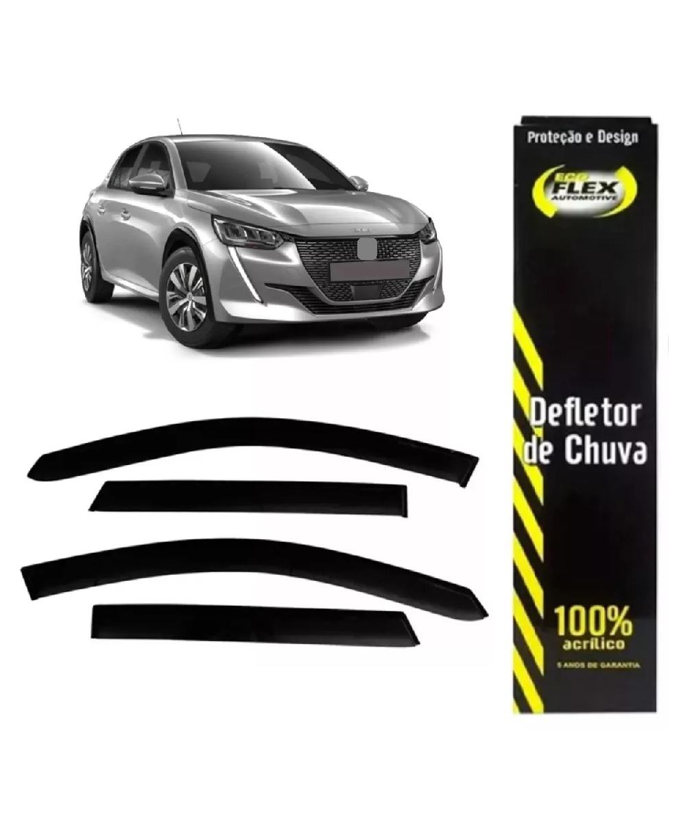 CALHA CHUVA PEUGEOT 208 - 2012 A 2017 - 4 PORTAS - ECOFLEX