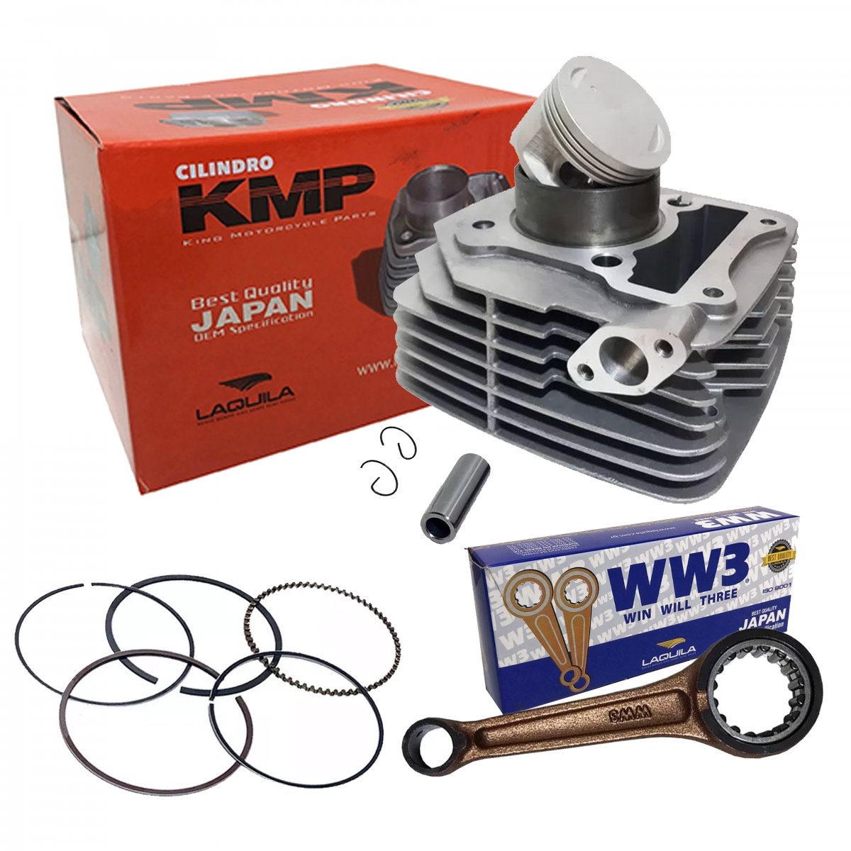 Kit Motor KMP + Biela WW3 Suzuki Yes 125 2005 Até 2016