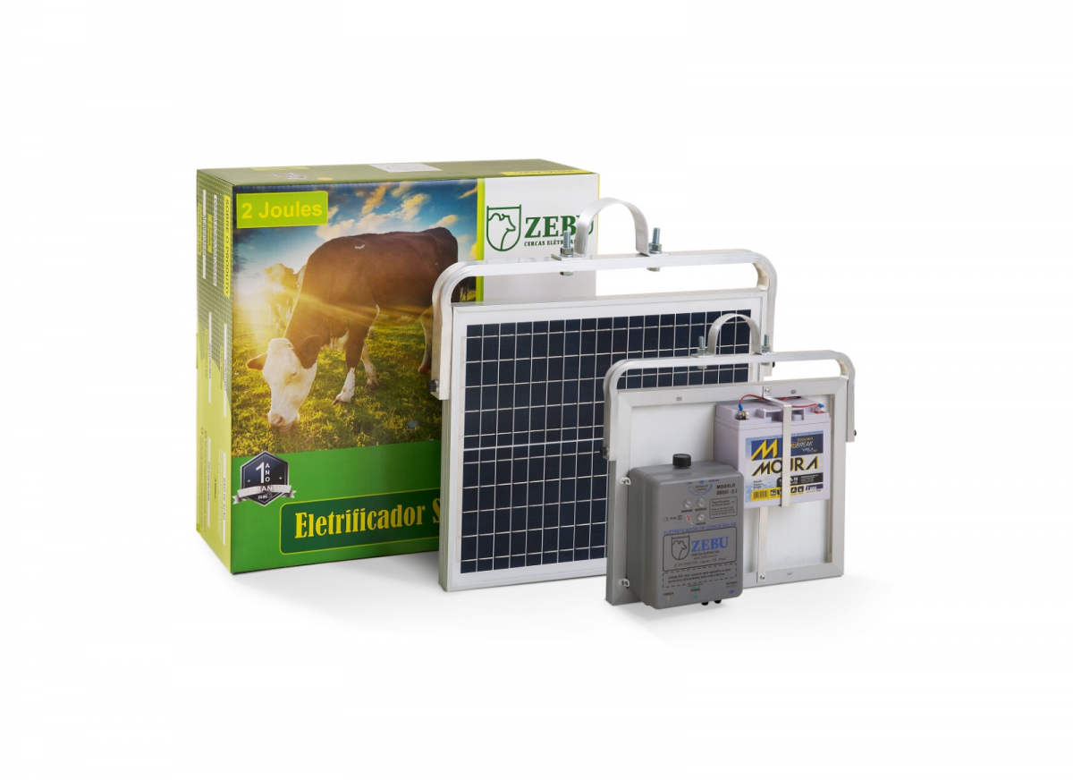 ELETRIFICADOR CERCA ELETRICA SOLAR BATERIA ZEBU ZS50i Bi