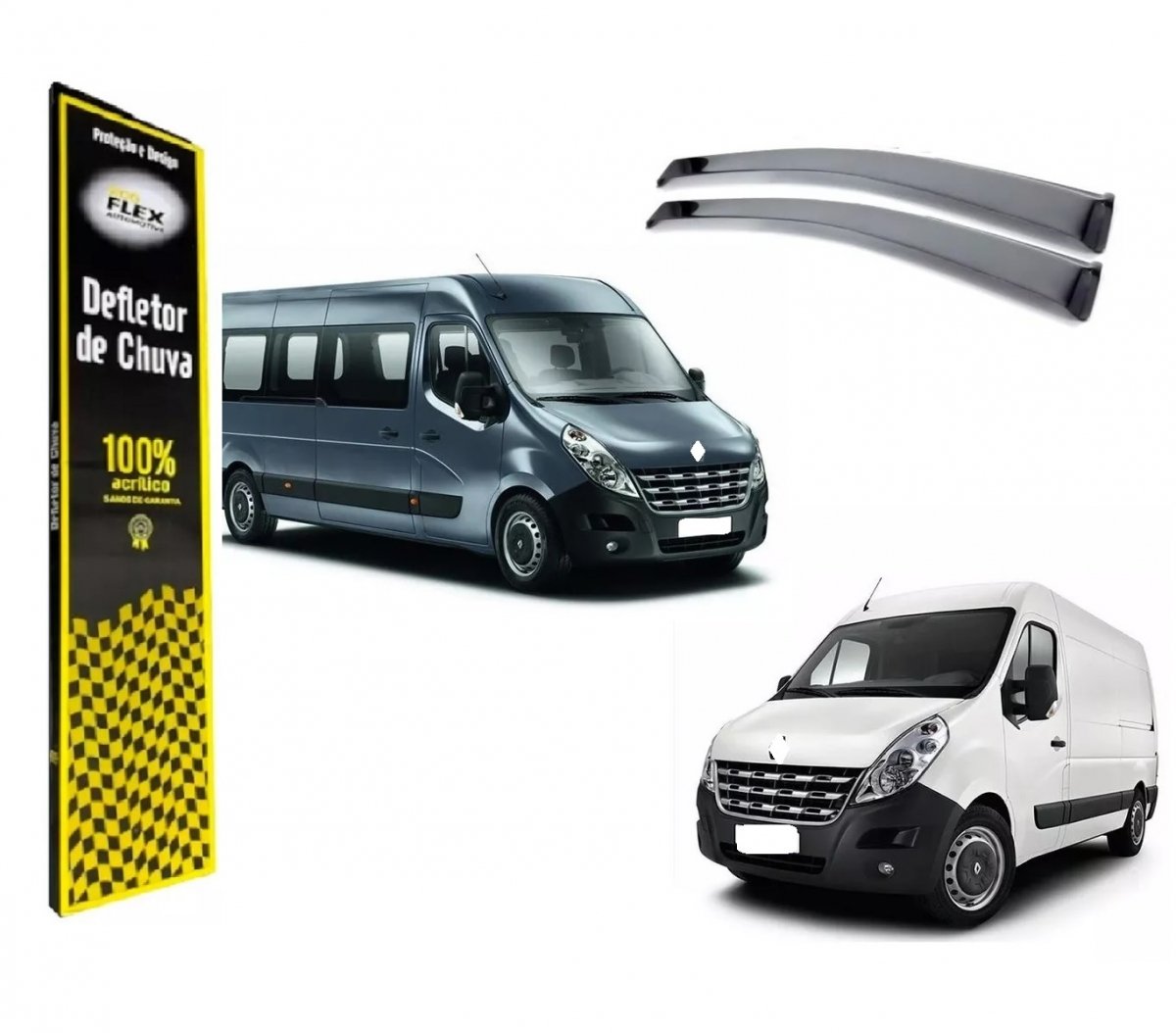 CALHA CHUVA RENAULT MASTER 2013 A 2019 - 2 PORTAS - ECOFLEX