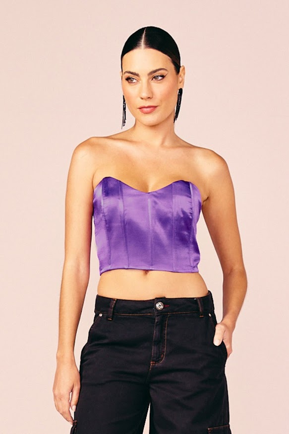 Top My Place corset cetim purple