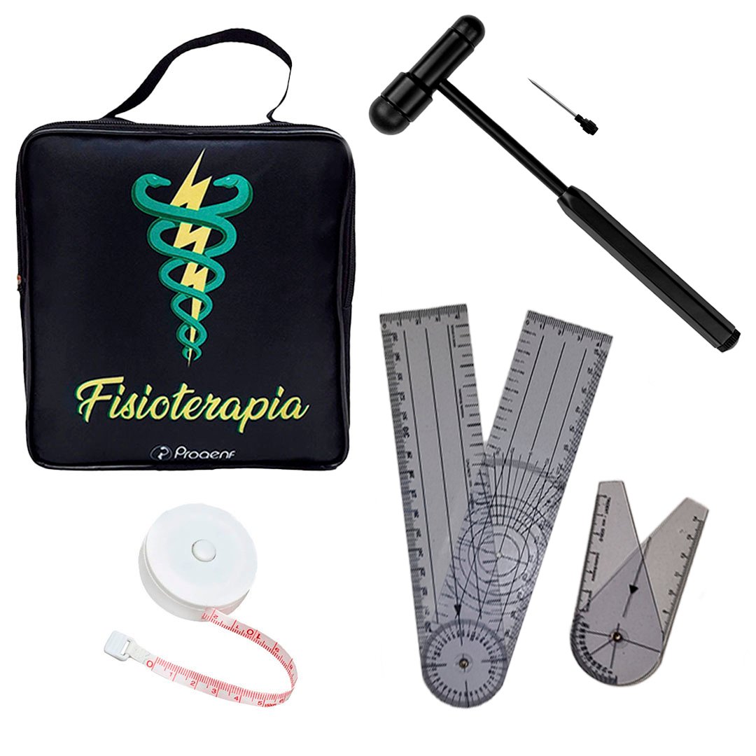 Kit Fisioterapia Básico Buck Black ,Goniometro, Bolsa, Fita .