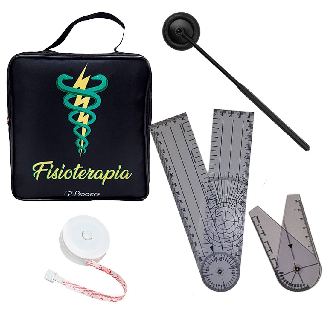 Kit Fisioterapia Básico Babinski Black ,Goniometro, Bolsa, Fita .