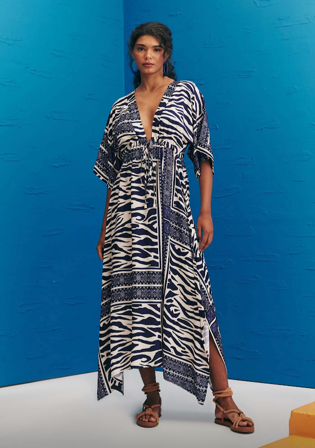Vestido CaCay max midi com túnel est las cebras