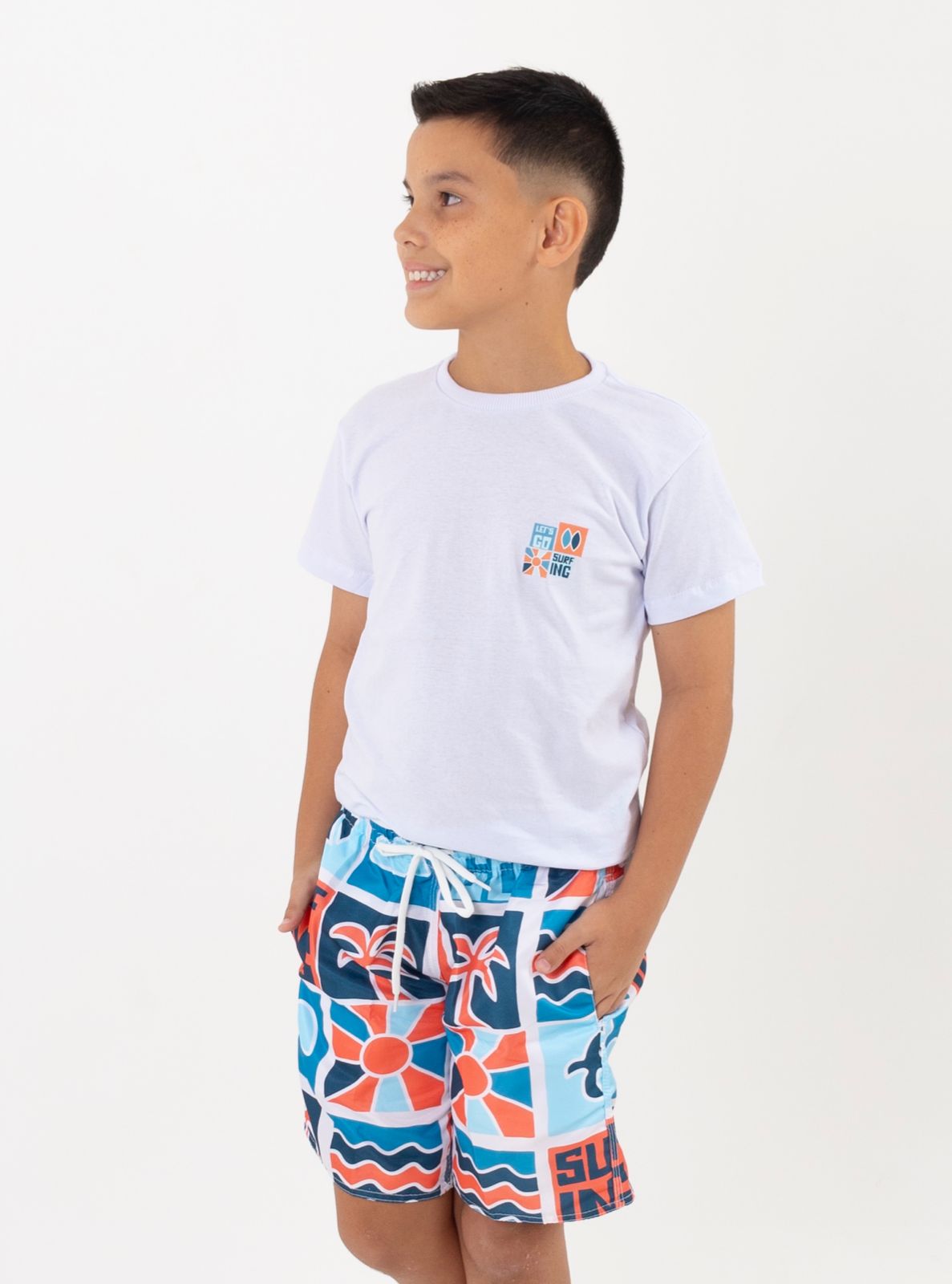 Conjunto Branco Surf Juvenil