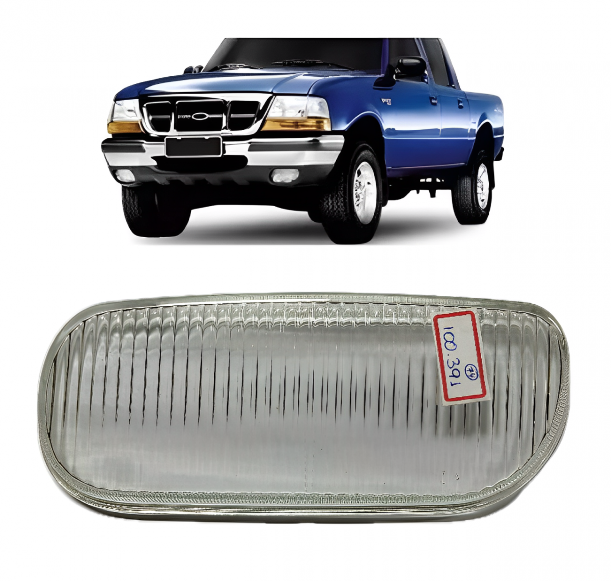 LENTE FAROL AUXILIAR FORD RANGER 1998 A 2004 LADO ESQUERDO