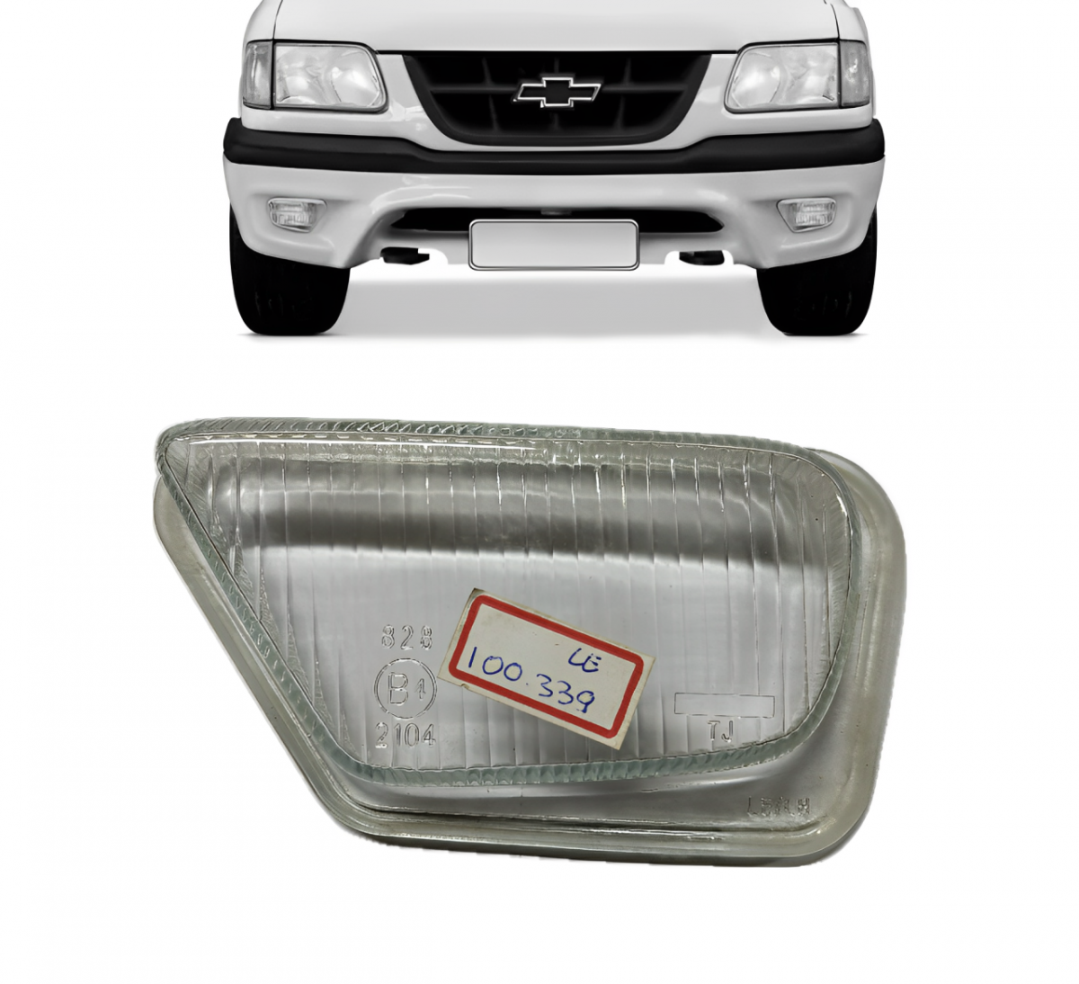 LENTE FAROL AUXILIAR GM S10 BLAZER 1999 A 2000 LADO ESQUERDO