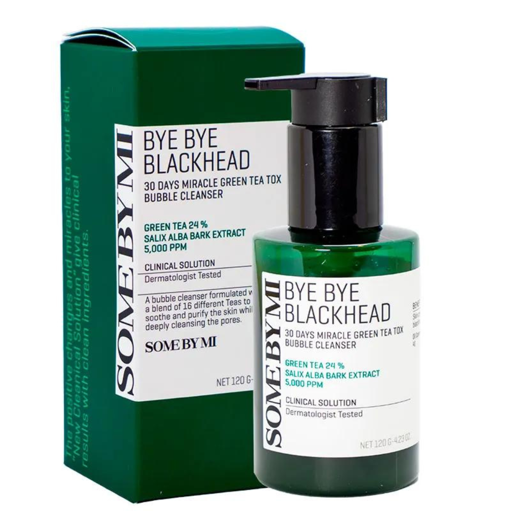 BYE BYE BLACKHEAD 30 Days Miracle Green Tea Tox Bubble Cleanser 120g - Some by Mi