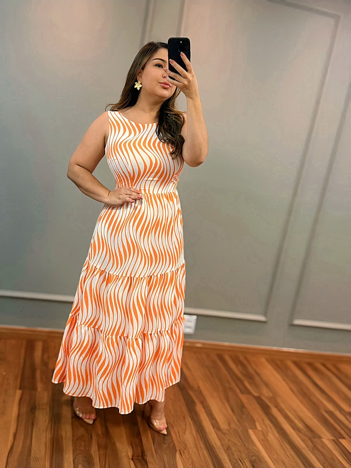 Vestido Camiseta Perfeita Laranja