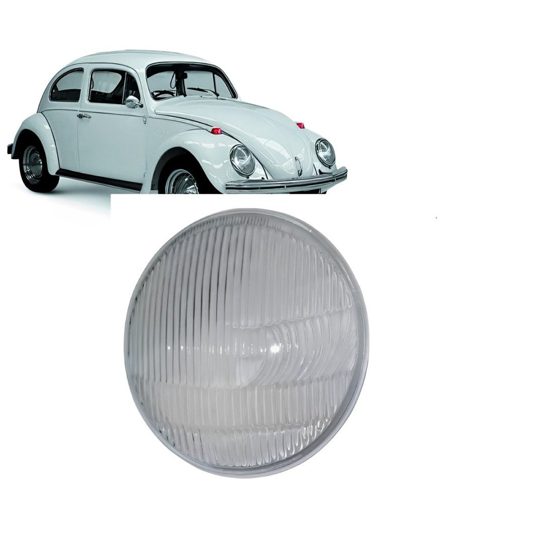 LENTE DO FAROL VW FUSCA 1963 ATE 1972 OVAL RAIADA 