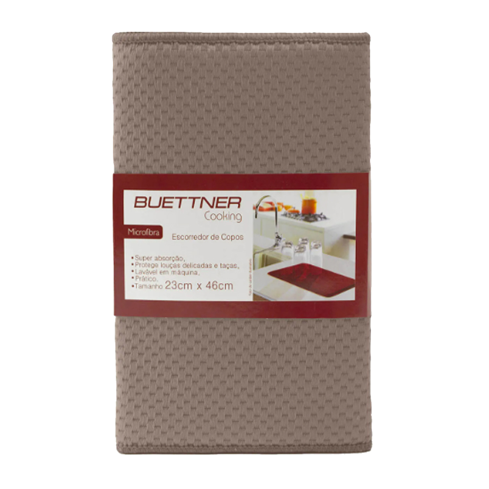 Escorredor Aparador para Copos Buettner Liso Microfibra 23cmx46cm Bege