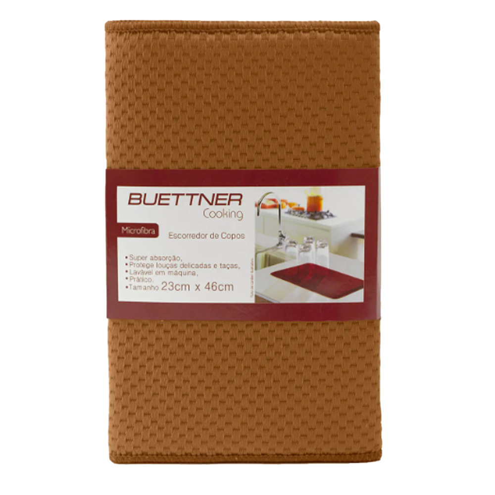 Escorredor para Copos Buettner Liso Microfibra 23cmx46cm Terracota