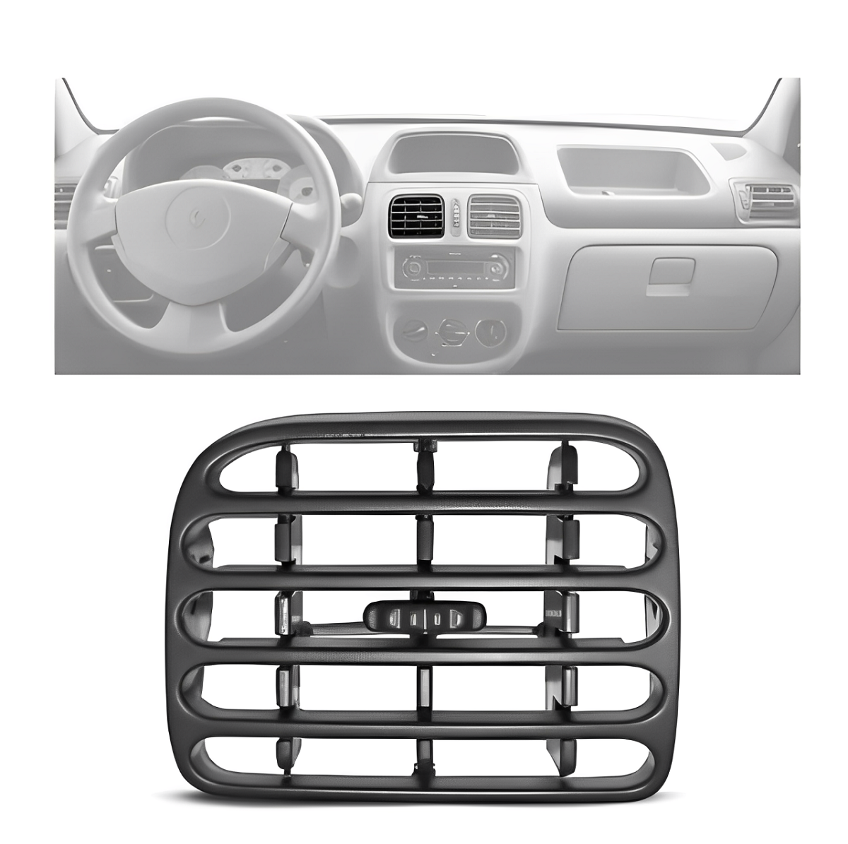 DIFUSOR AR PAINEL RENAULT CLIO 01/04 CENTRAL LE GRAFITE