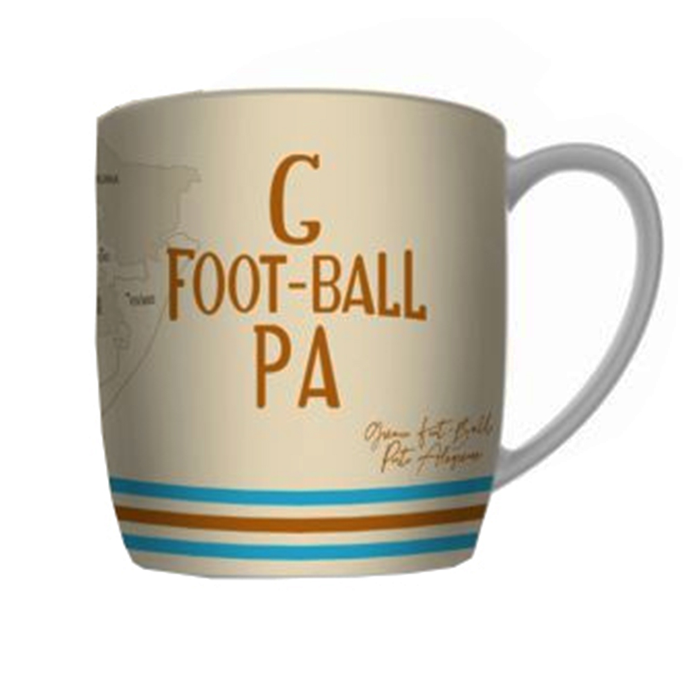 Caneca Porcelana Premium BrasFoot Gremio Mapa 300 ML Urban Licenciada Branco