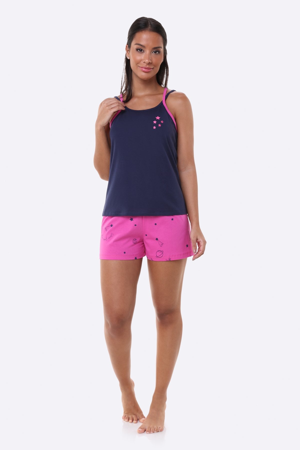 PIJAMA FEMININO ALÇA COM SHORT LITTLE STARS PLUS SIZE BOCEJINHO