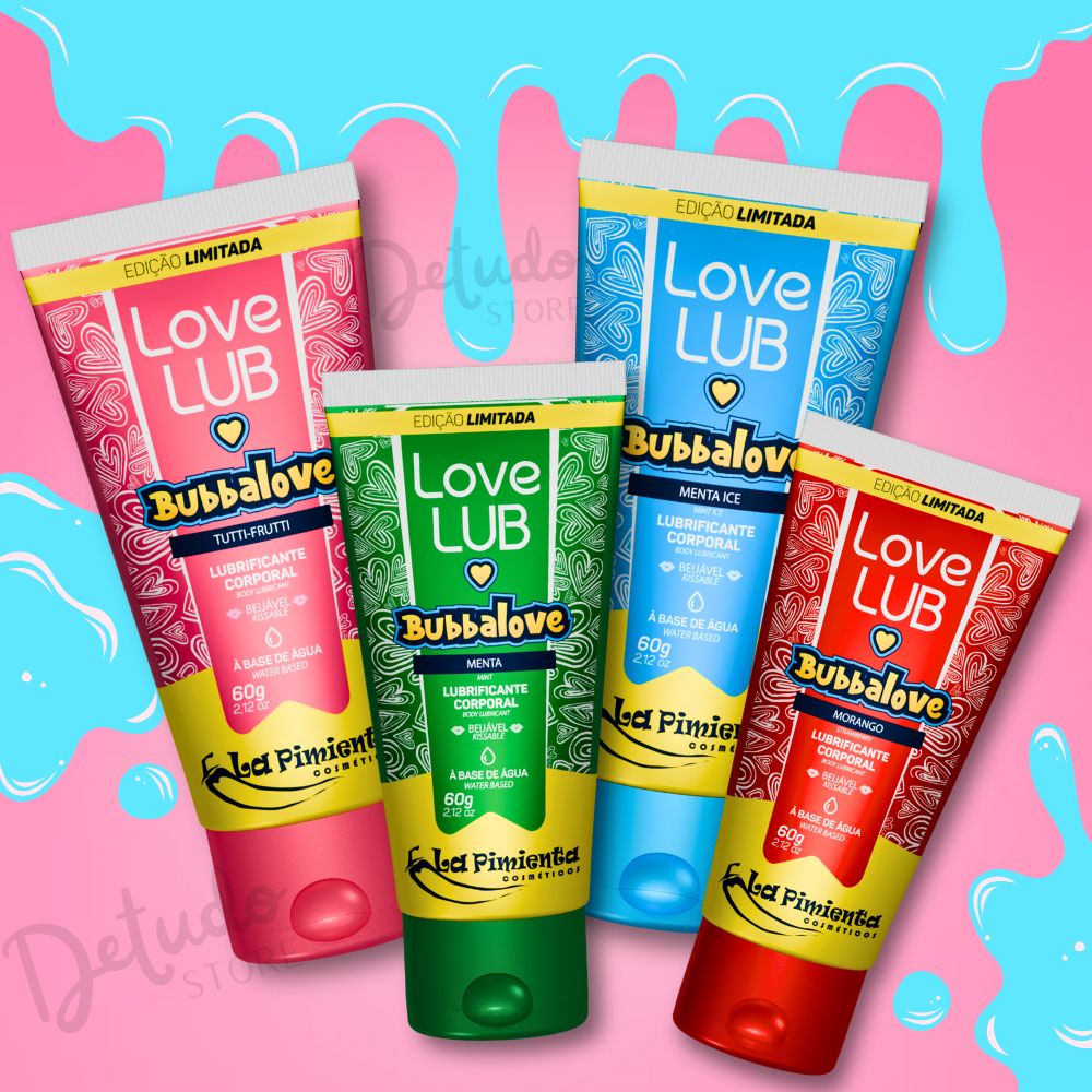 LUBRIFICANTE BUBBALOVE COM SABORES 60G NEUTRO LOVE LUB