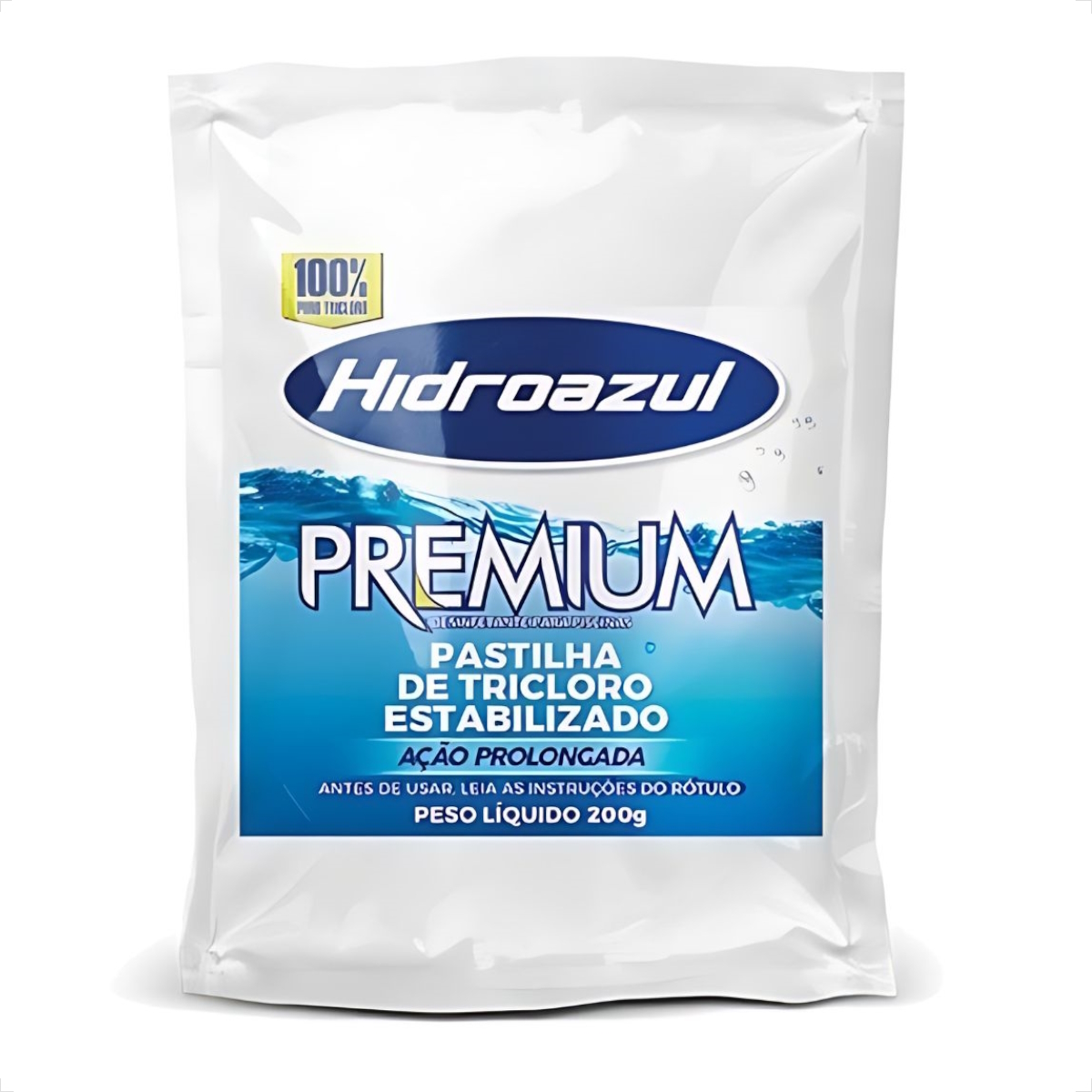 Cloro em Pastilhas 20 X 10g Premium - 200g - Hidroazul