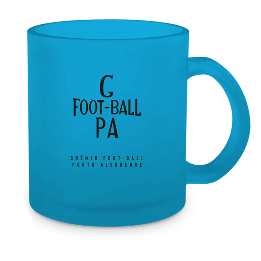Caneca Vidro Diamond BrasFoot Gremio 300 ML Licenciada Azul