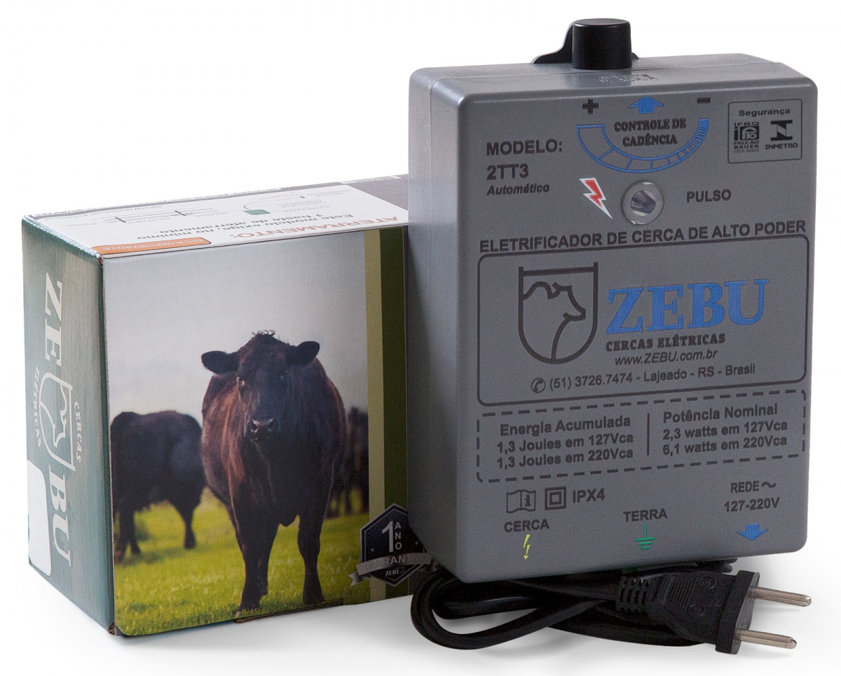 ELETRIFICADOR DE CERCA ELETRICA RURAL ZEBU 2TT3 110/220v