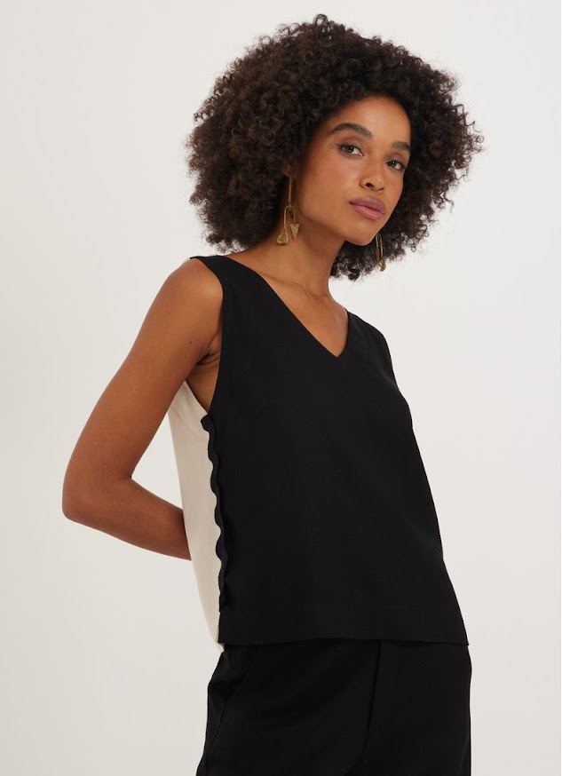 Blusa Cantão color blocking p/b