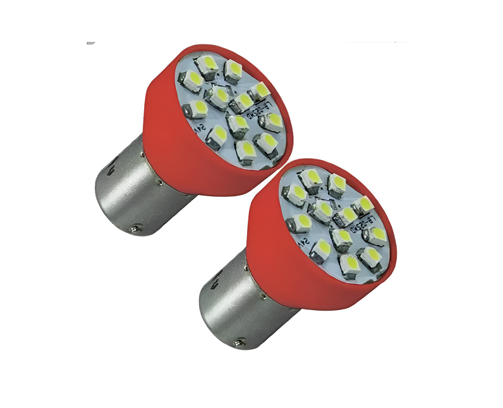 PAR LAMPADA LED 1 POLO 12V VERMELHA