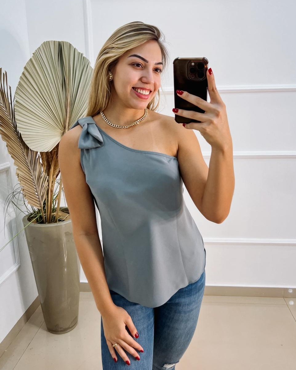 BLUSA LAÇO CINZA