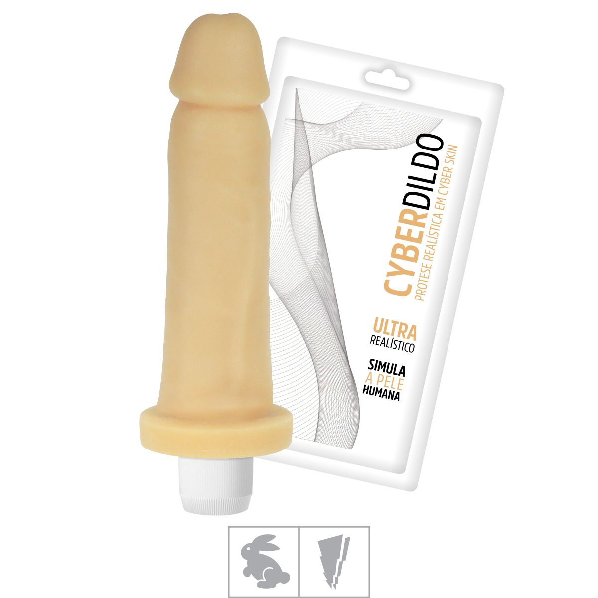 PRÓTESE PENIANA16X4CM COM VIBRO CYBER DILDO - BEGE