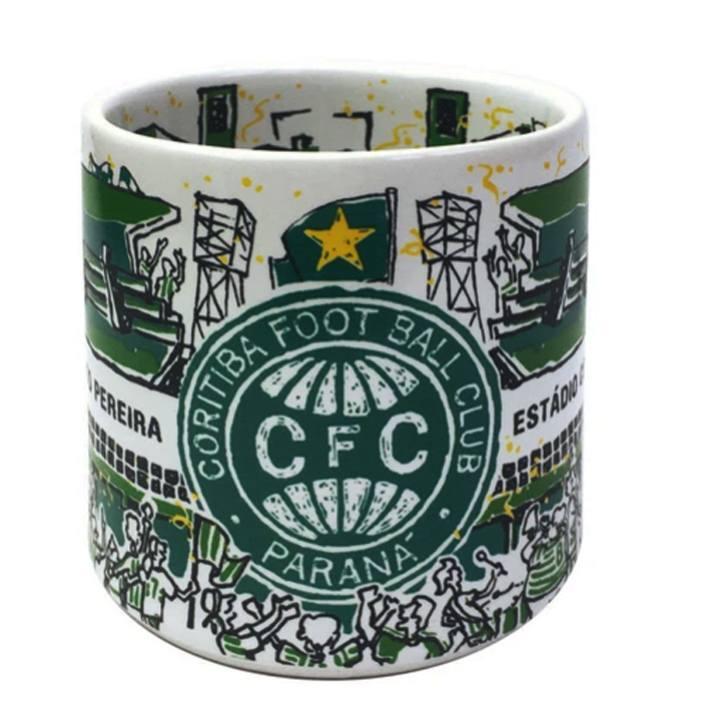 Caneca Estádio do Couto Pereira Canecaria 360 ML Cerâmica Coritiba Licenciada Branco