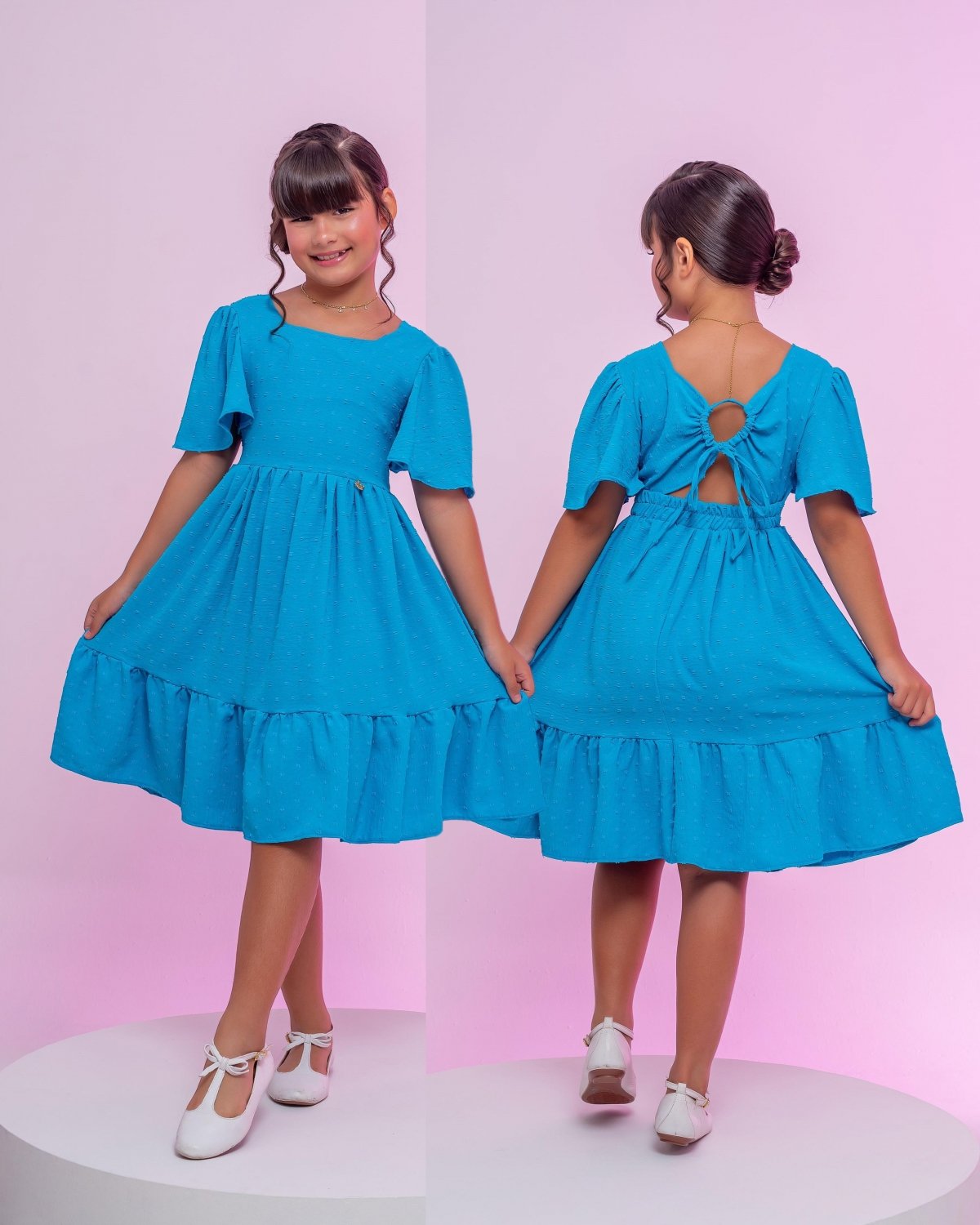 Vestido Eloise Azul Pipoquinha