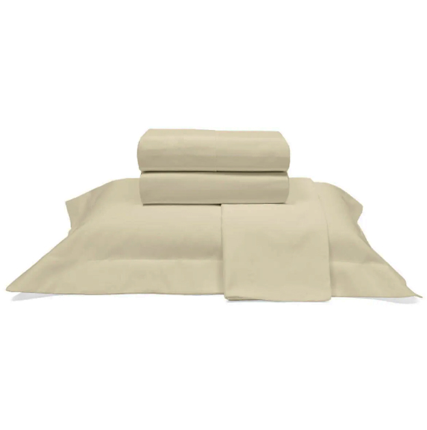 Jogo de Cama Buettner King Percal 1000 Fios Dobra Feita Luxo 4 peças Nude