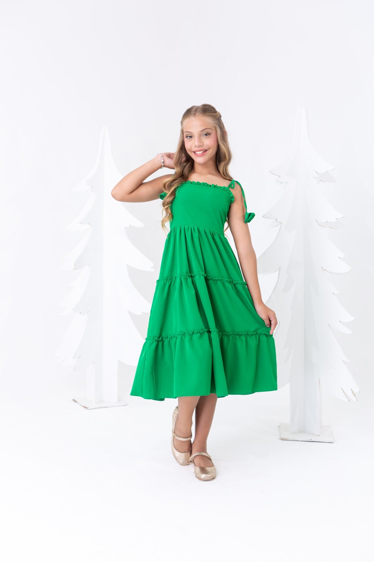 Vestido Midi Alça Verde