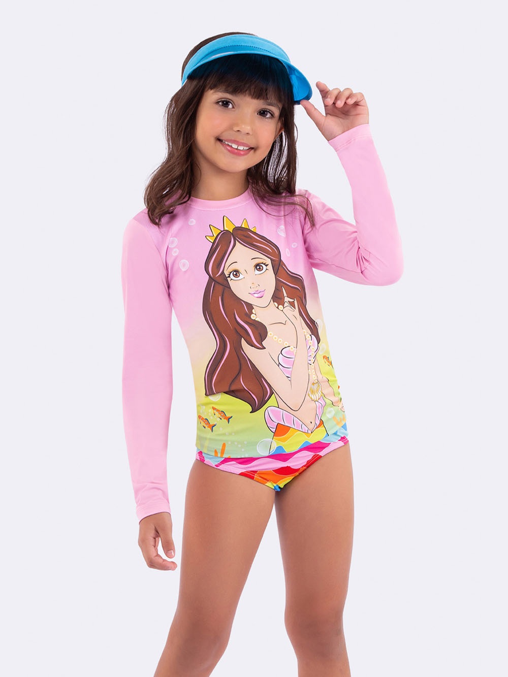 BLUSA FEMININA JUVENIL MANGA LONGA SEREIA COM PROTEÇÃO UV 50+ - VEGGI