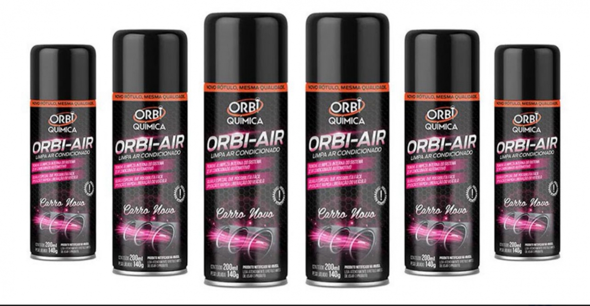 KIT 6 Unid - Orbi-Air Carro Novo - Limpa AR Condicionado